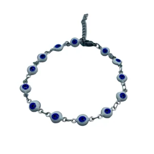 PULSERA EN ACERO QUIRURGICO OJOS BLANCOS